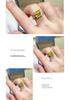 Yellow Moissanite Micro-Pavé Square Ring - Stylish Women's European American Cross-Border Bestseller