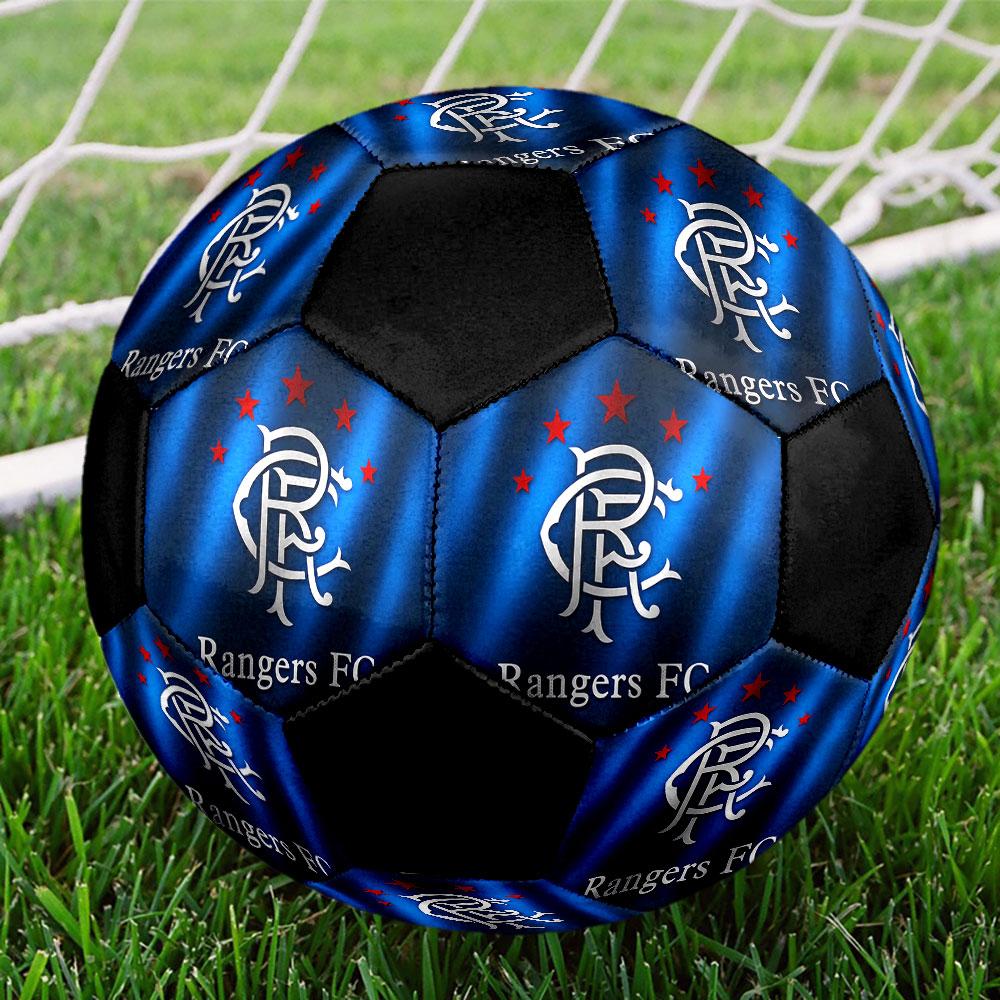 Rangers F.C. Pallone da Calcio Misura 5 Colorato Cucito a Macchina PVC Pronto per la Competizione Resistente Alta Rimbalzabilità