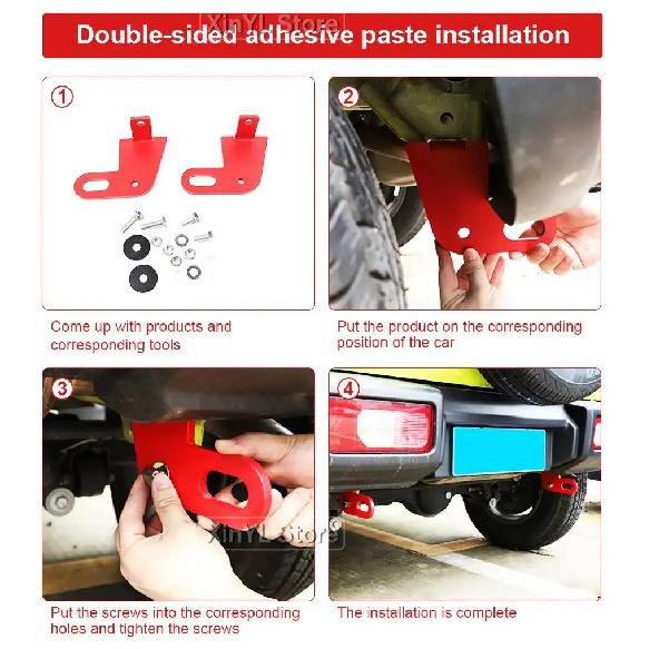 Car Trunk Front Rear Bumper Bar Towing Trailer Hook For Suzuki Jimny 2019 Up Car Accessories Red