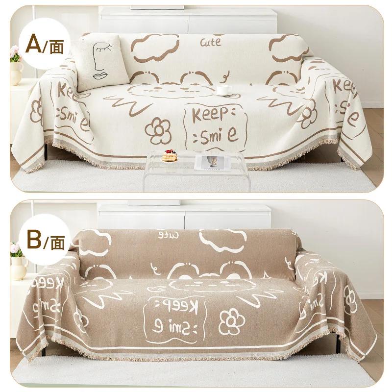 Nordic Style Cartoon Simple Chenille Sofa Cover Cloth Anti-cat-scratch Four Seasons Universal Sofa Towel Sofa Cover Sofa Cover