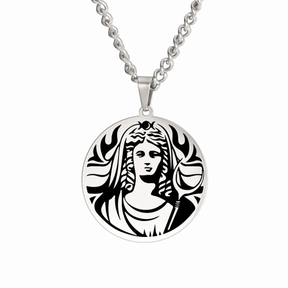 Dawapara Vintage Ancient Greek Warrior Pendant Egyptian Goddess Athena Aphrodite Artemis Apollo Symbol Stainless Steel Amulet