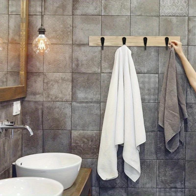 8 Heavy-Duty Iron Hangers with Free Installation Screws, Rust Proof Black Metal Wall Mounted Hangers Are Essential for DIY