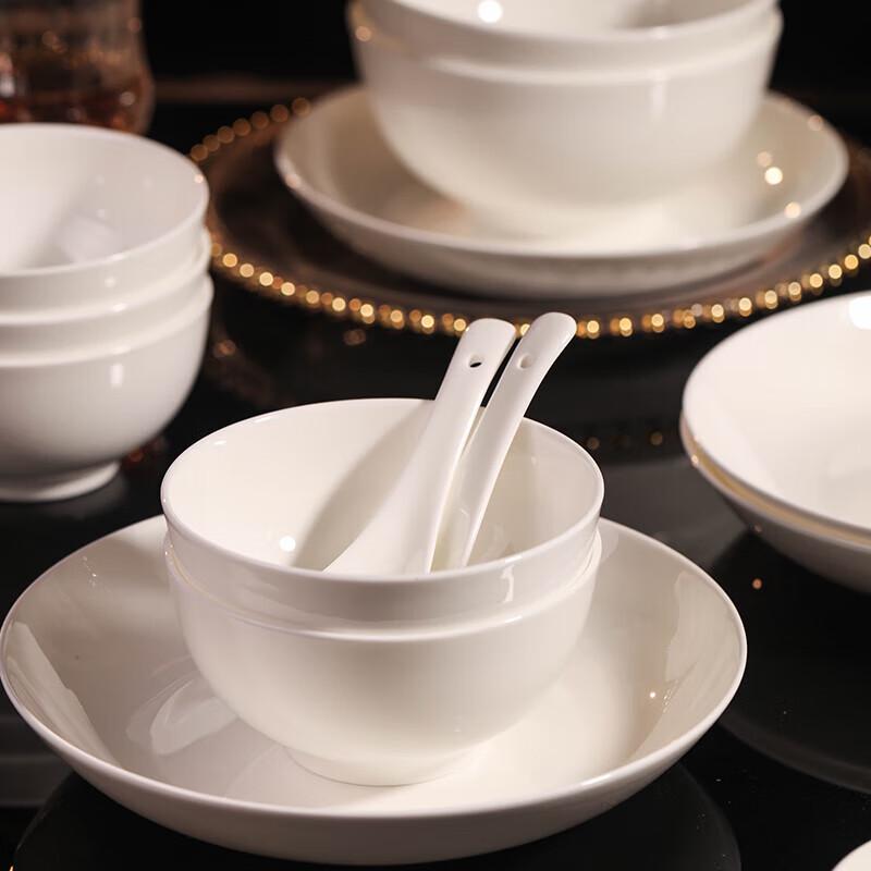 Jingdezhen 20-Piece Pure White Ceramic Dinnerware Set