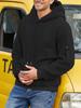 2025 Autumn/Winter European & American Men's Plush Lined Hooded Sweatshirt Jacket