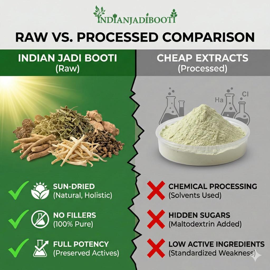 IndianJadiBooti 7-in-1 Strength Combo (Raw) (Sapta Shakti) for Peak Stamina & Performance | Raw Ashwagandha, Safed Musli & Akarkara | 100% Pure A