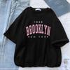 1898 Brooklyn Kvinna New York Harajuku Topptryck Dam T-shirt Casual Basplagg O-krage Svart Tröja Kortärmad Dam T-shirts