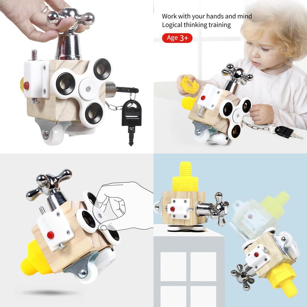 Puzzle 3d Wooden Lock Toy Kids Early Education Cognitive Learn Skill Unlock