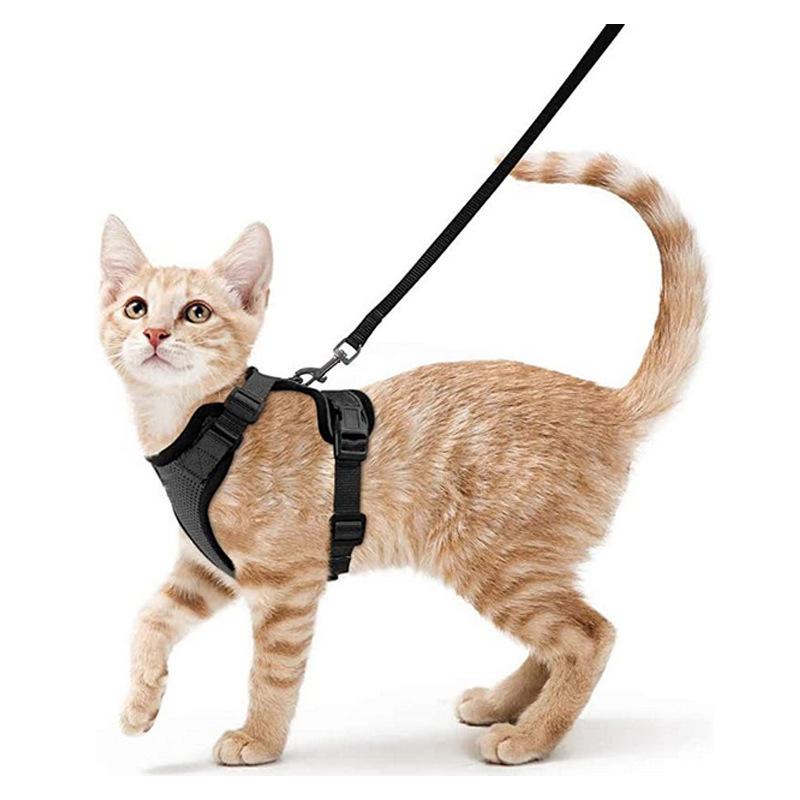 

Escape Proof Cat Harness and Leash - Soft Adjustable Vest Harnesses EasyControl for Walking Cats MXQQY01 XS-(1.5-4KG) чёрный