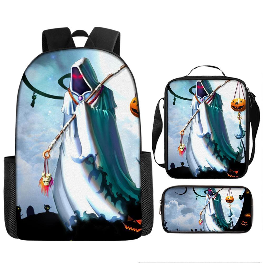 School Bag New Christmas Halloween Cartoon Animation Children Boys and Students Lightweight Burden Reduction Large Capacity Backpack