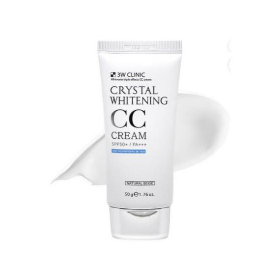3W CLINIC Crystal Whitening CC Cream SPF50+ PA+++ Brightening Tone-Up 50g
