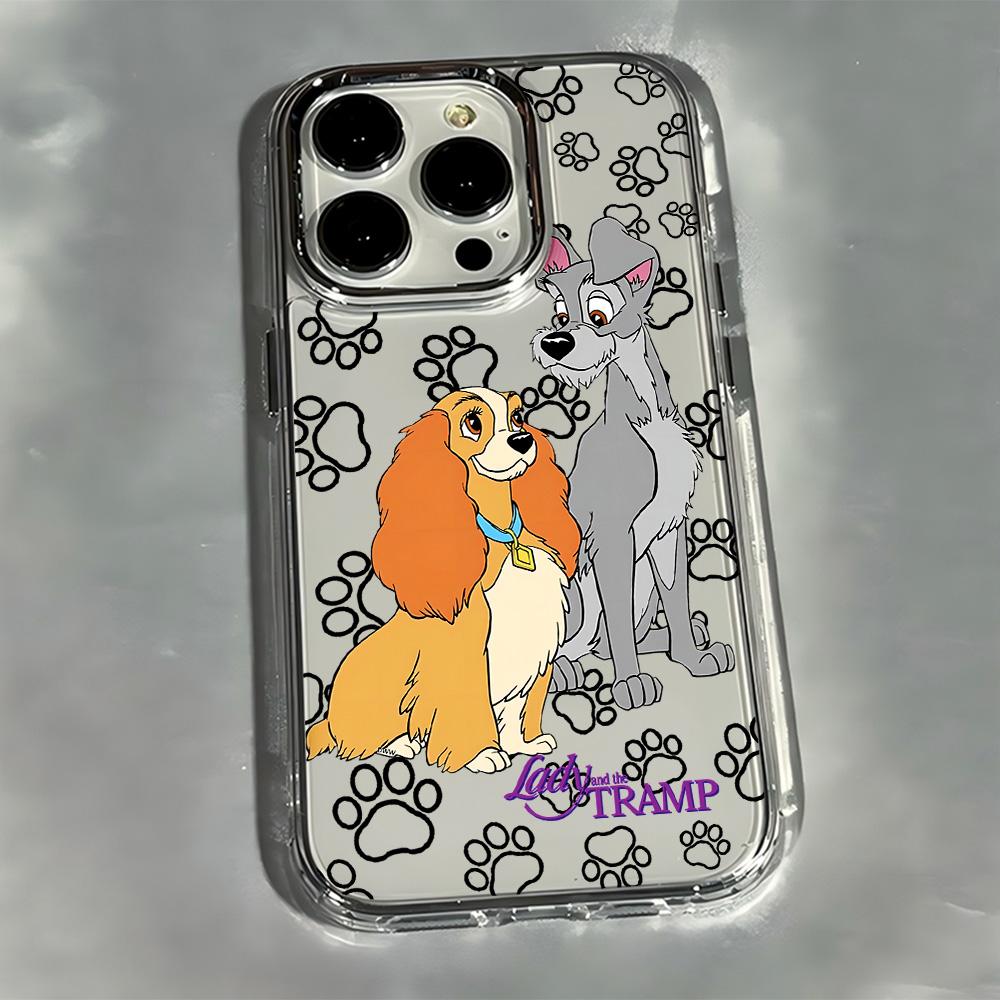 Cartoon Lady And The Tramp Phone Case For iPhone 17e 17 16 15 14 13 12 11 mini Pro Max X XR XSMAX Air Plus Transparent Cover