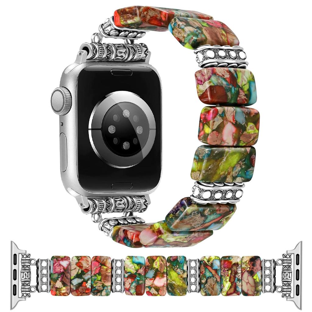 Keramik + Metallarmband für Apple Watch Series 11 10 42mm / 9 8 7 41mm / SE3 SE2 SE 6 5 4 40mm / 3 2 1 38mm Attraktives Armband Uhrenband
