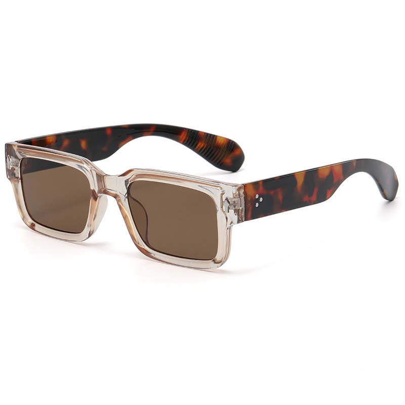 Square Rivets Men Sunglasses Women Vintage Ins Popular Punk Glasses Gradient Trending Travel Sun Glasses Shades UV400
