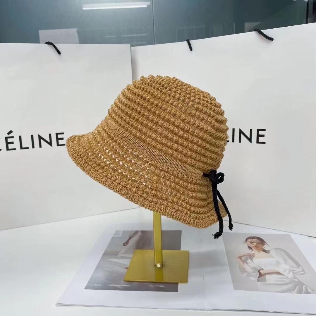 

Милая шляпа из мятой соломы с бантом, универсальная, для маленького лица, праздничная, ветрозащитная, пляжная шляпа-ведро Adult (54-58cm) хаки