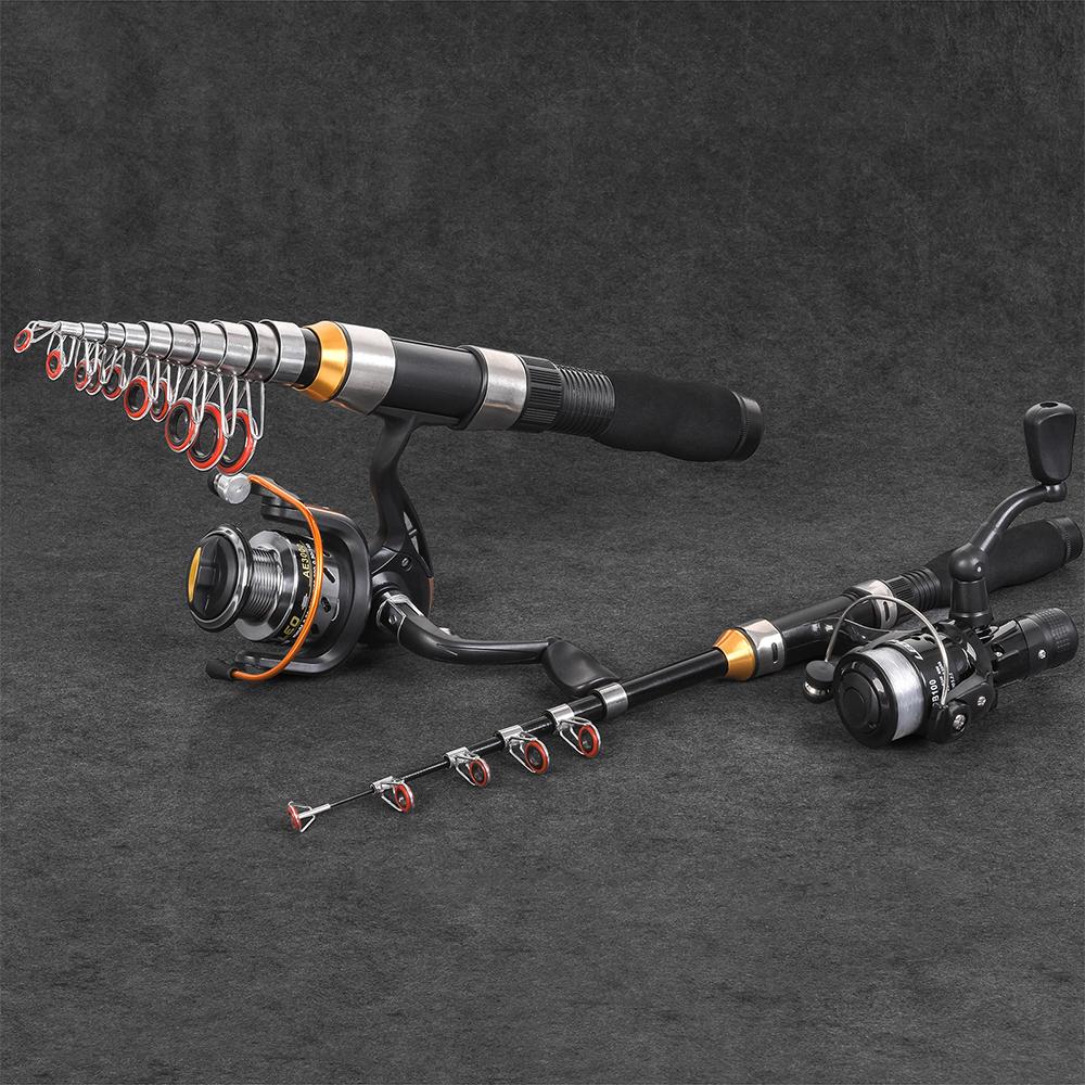 Super Mini Krótkie Wędki Teleskopowe Spinningowe 1.0M-2.3M Wygodne Łatwe do Przenoszenia Towary Wędkarskie Akcesoria