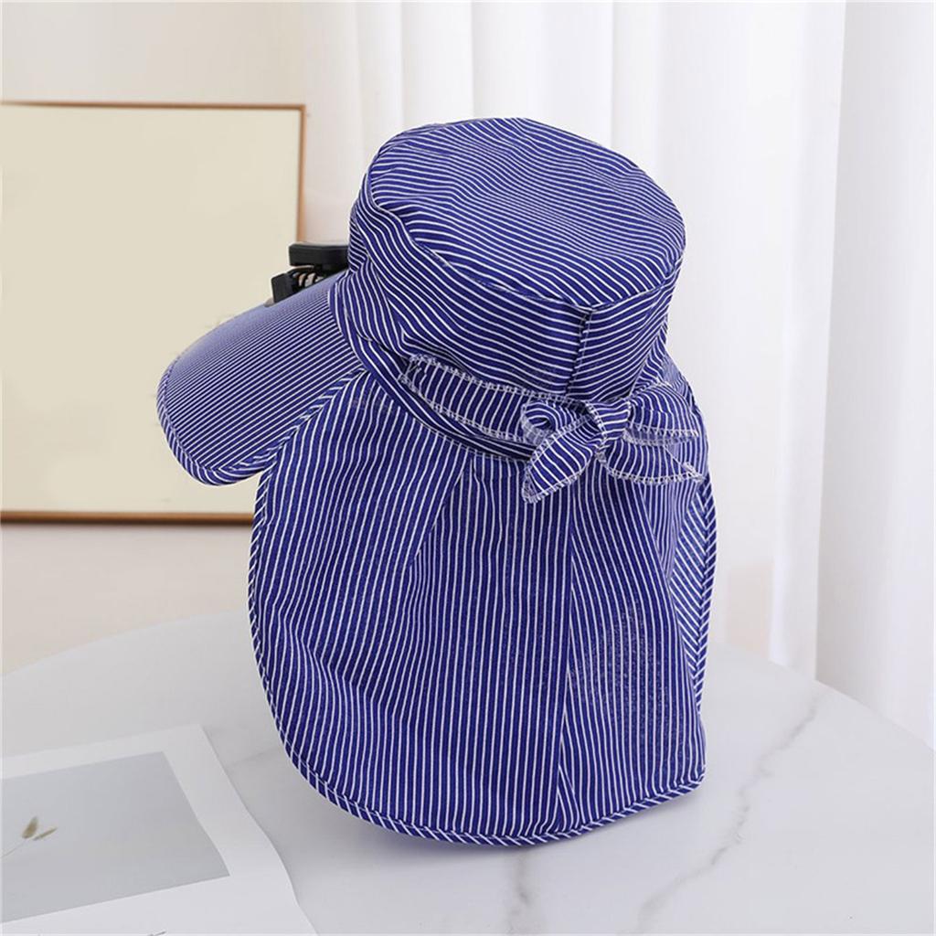 Rechargeable Solar Fan Hat With Cooling Fan And Neck Cover Design for Adult Outdoor Activity Camping Hiking Headwear