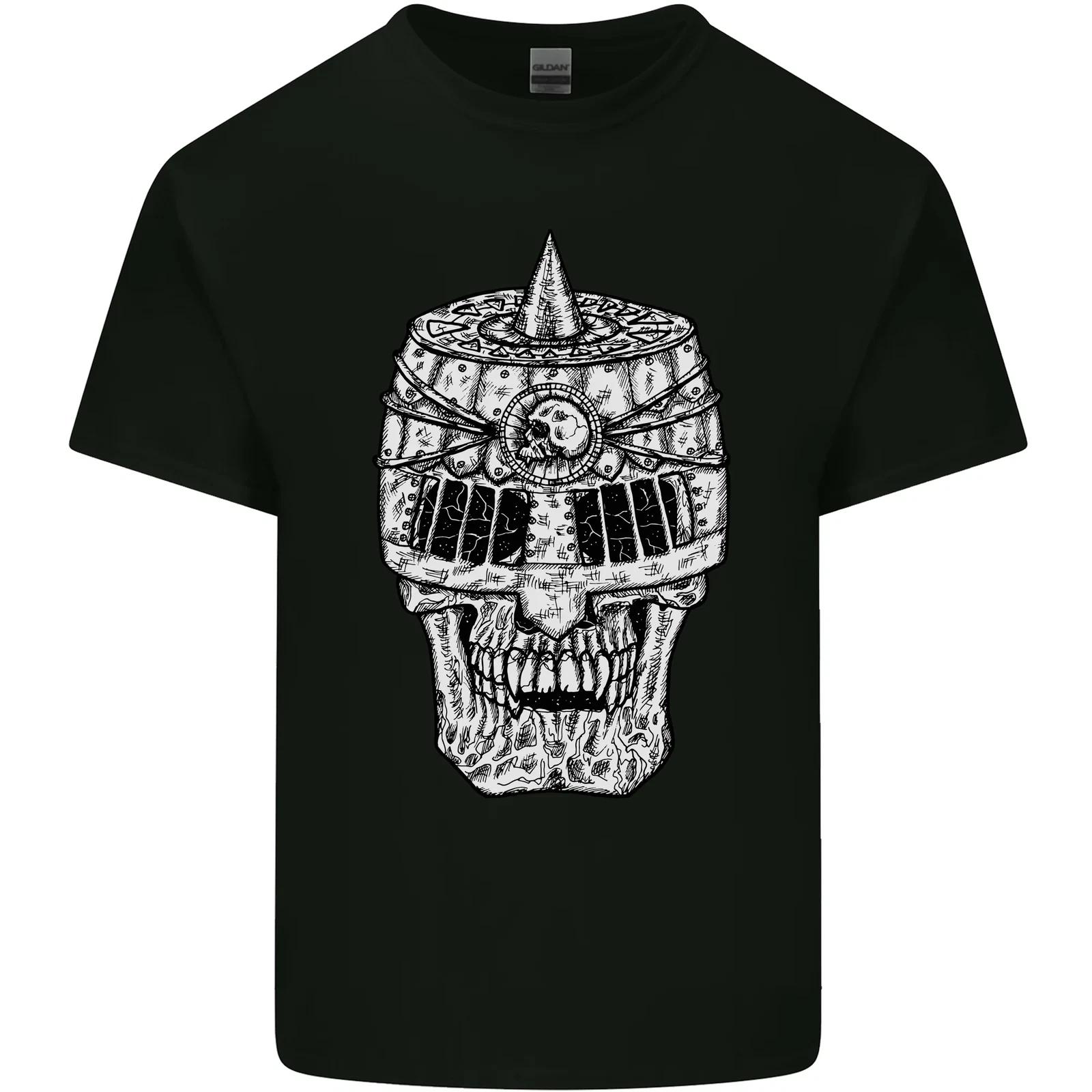 Skull Helmet Medieval Fantasy Knight Kids T-Shirt Childrens L
