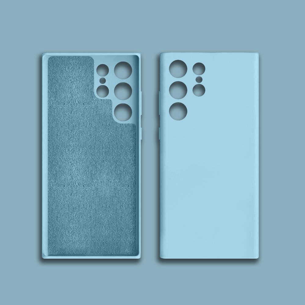 

Модернизированные жидкие силиконовые чехлы для Samsung Galaxy S24 S23 Ultra S22 Plus S21 FE S20 A54 A53 A52 A34 A14 5G, мягкий чехол, аксессуары S23 Ultra светло-синий