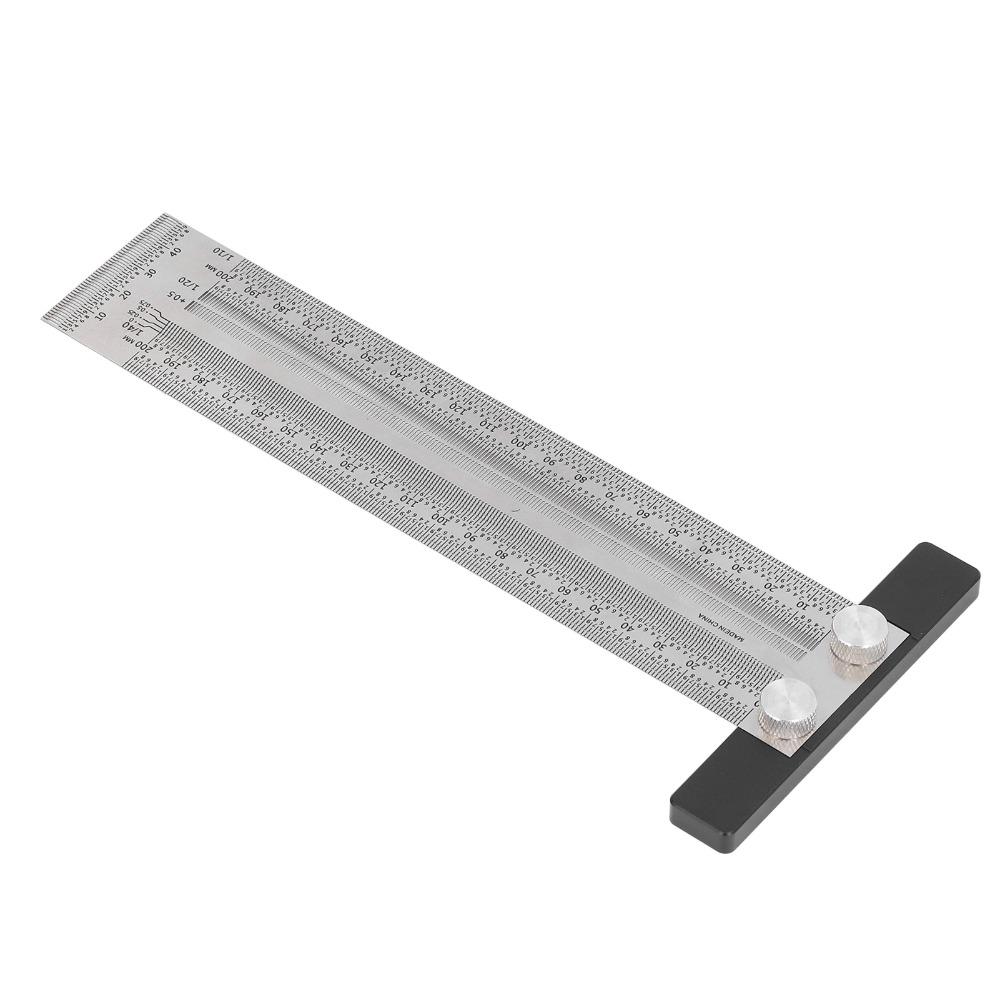 Stainless Steel Woodworking Marking Ruler Silver Measuring Gauge Industrial Layouts