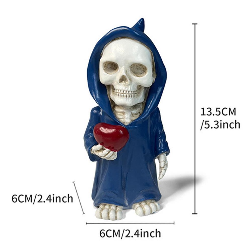Miniature Skeleton Figurines Hand Carved Skeleton Doll With Sweatshirt Horror Figurines Skull For Household Desk Cupboard