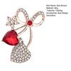 Alloy Bow Pin Bling Rhinestone Brooch Pin, Love Heart Bowknot Lapel Golden Tone Women Jewelry Accessory for Dresses Coats Sweaters Vintage