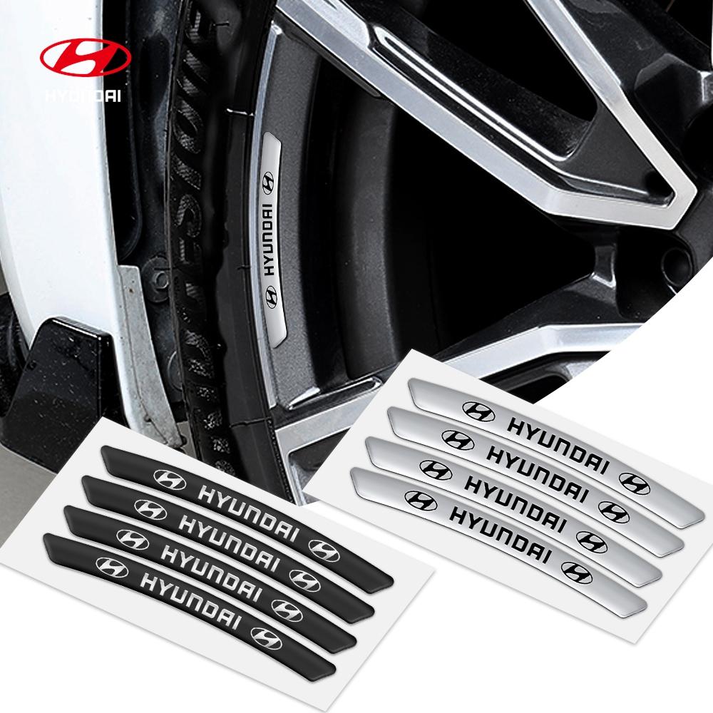 4pcs Aluminum Logo Car Wheel Rim Hub Sticker Car Decoration For Hyundai Elantra Genesis Tucson Accent Azera I20 I30 Kona NLine mb2