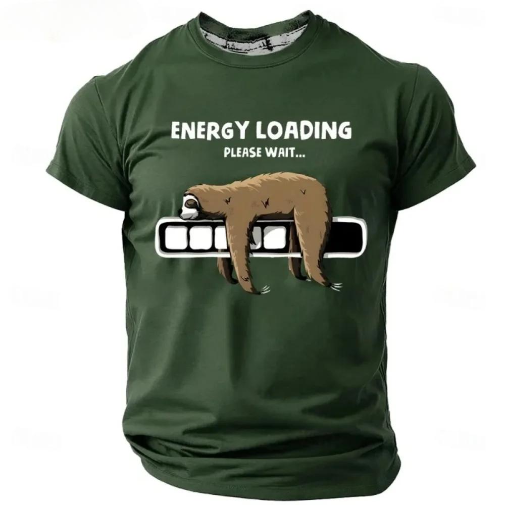 3D Printed Funny Sloth Pattern T-Shirts Summer Harajuku Short Sleeve Round Neck Loose Men's T-shirts