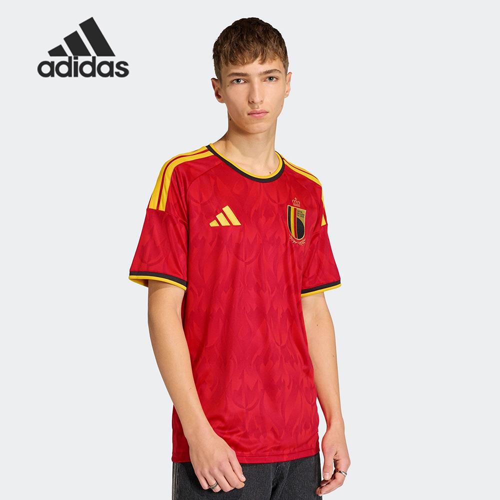 Adidas Belgium National Team 2026 World Cup Home Player Version Comfortable and Soft Football Jersey, Same Style for Men and Women, Red/Bright Gold