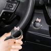 2pc Car One Click Start Decoration Circle Double Row Crystal Bowknot Fire Ring Ignition Switch Button Decoration