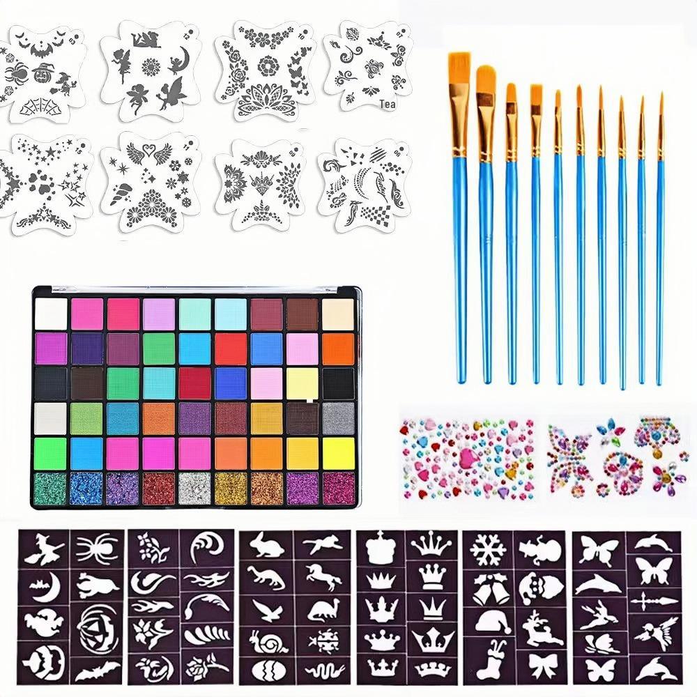 Set di Vernici per il Corpo Idrosolubili da 42 Colori per Pittura Facciale Festiva