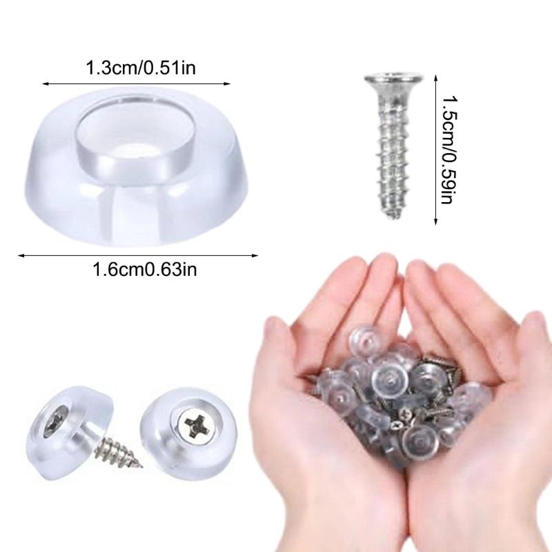 150Pcs Nonslip Feet Pad Sofa Foot Covers Floor Furniture Legs Protector Pad Hardware Screw On Rubber Feet with Screws