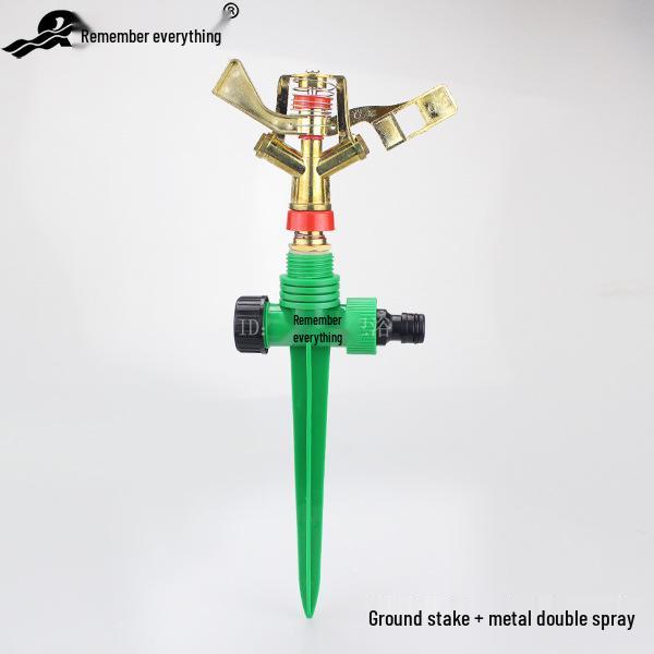 Dual-Use Ground Stake Rotating Sprinkler Head for Lawn Watering