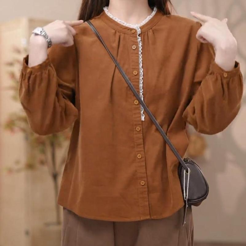Plus Size Women's Top Coat for Autumn and Winter High-End Style Tummy-Hiding Slimming Shirt Jacket