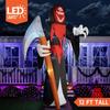 Joyfy 12 FT Halloween Giant Grim Reaper Inflatable with Built-in LEDs Grim Reaper with Scythe for Halloween Decorations Outdoor
