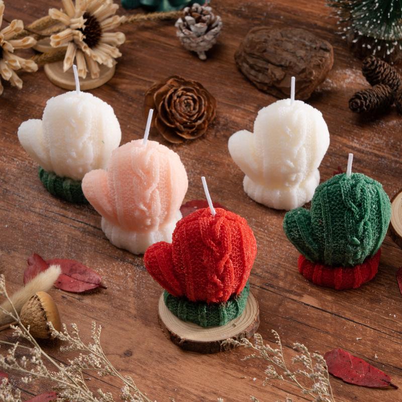1/1PC Christmas Gloves Shaped Candles 1D Scented Candle Aromatherapy Soy Wax for Weddings Birthdays Home Festive Ambiance Decor