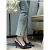 2025 New Stiletto High Heels Women's French Pointed Head Bag Sandals Internet Celebrity Temperament Versatile Sexy Bow