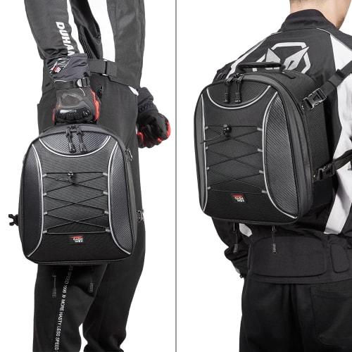 KEMIMOTO Motorcycle Seat Bag with Expansion Function 22-30L Helmet Bag Water Repellent Waterproof Durable with Fixed Belt Compatible with cb250r ninja