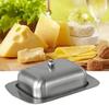 Stainless Steel Butter Box with Lid Dust Proof Cheese Storage Container Western Style Bread Butter Plate Food Preservation Box