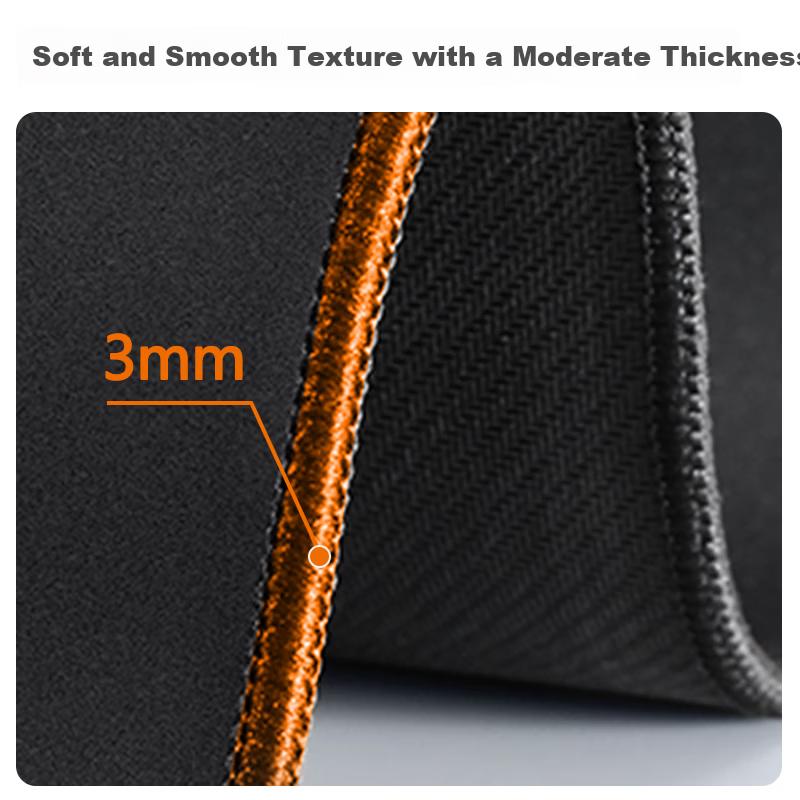 Jiangwutong Small Gaming Office Mouse Pad Cloth Surface Thickened Wear-Resistant Silicone Keyboard Desk Mat 300x250x3mm Pure Black