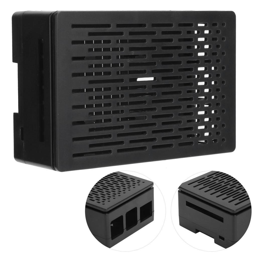 Protective Case for Raspberry Pi 4B ABS Shell Reserved All Port for HDMI USB A VBlack
