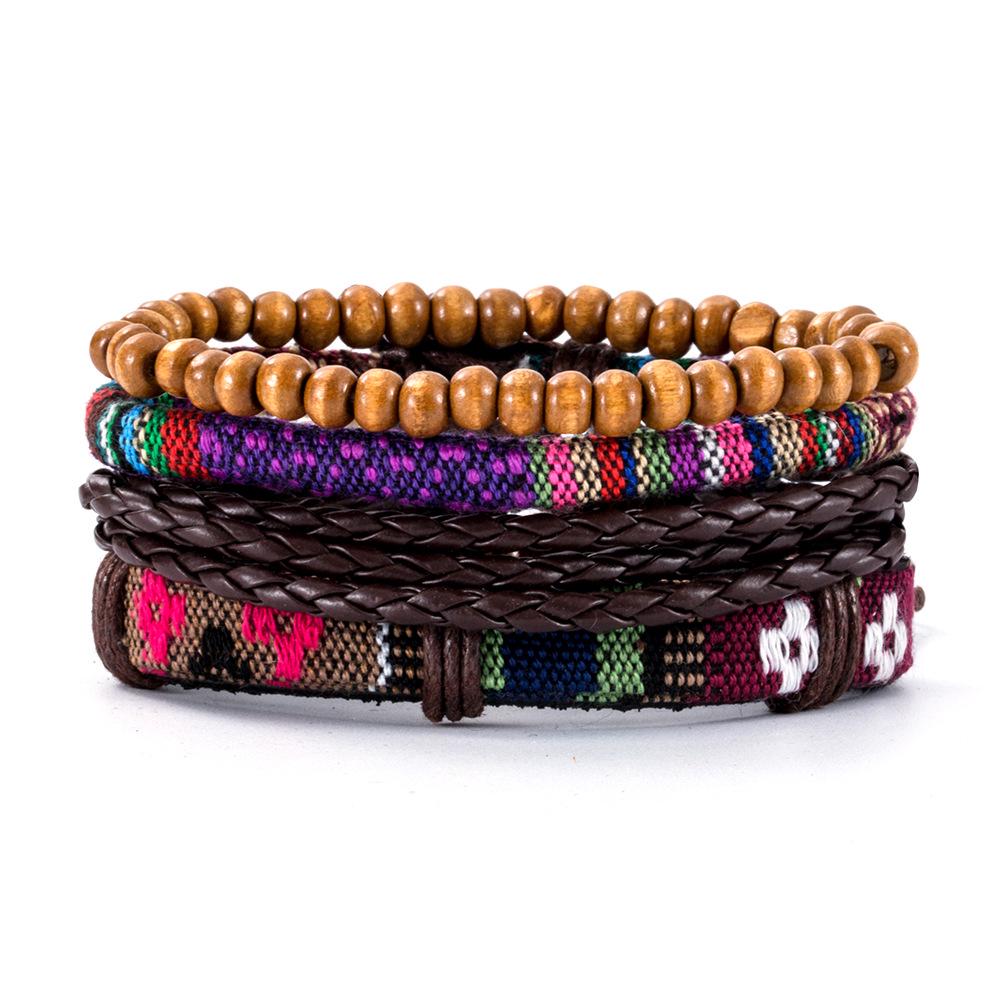 Unisex Handmade Woven Leather Bracelet - European and American Style Jewelry