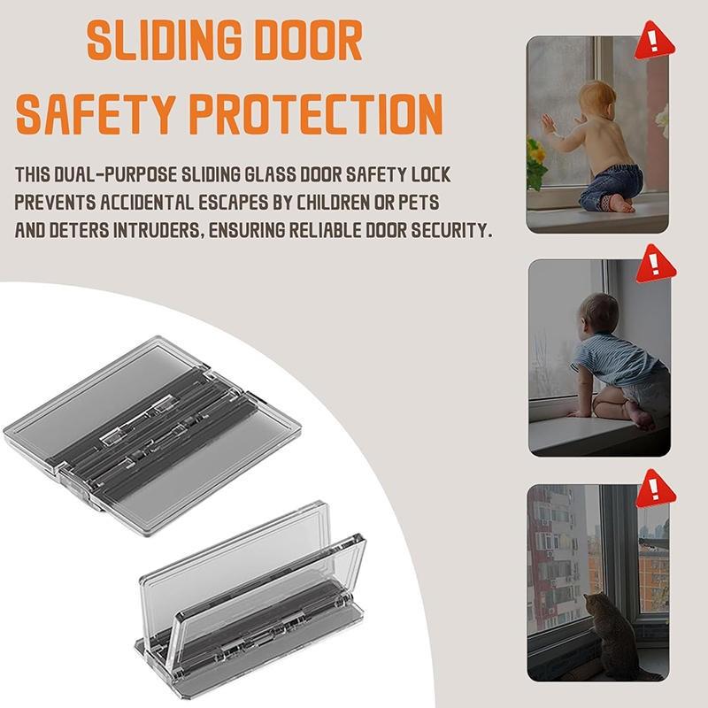 Sliding Window Limit Lock Transparent Punch-free Pasted Door Safety Locks Buckle Baby Protection