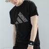 Adidas Printed Logo Letter Design Breathable Skin-Friendly Sports Fitness Crew Neck Short Sleeve T-Shirt Unisex T-Shirts Black ADICLTSPSTK-BGY