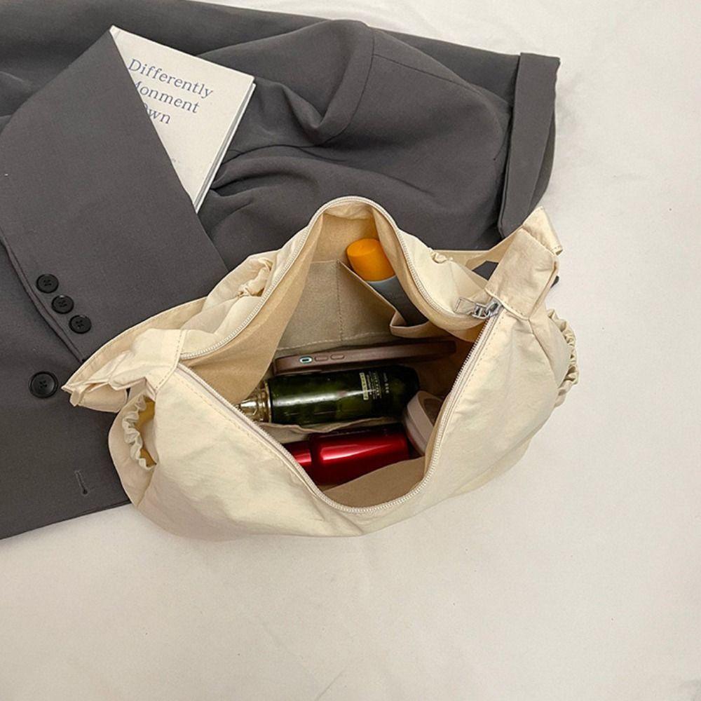 Pleated Crossbody Bag Handbag Drawstring Bag Casual Nylon Shoulder Bag  Outdoor