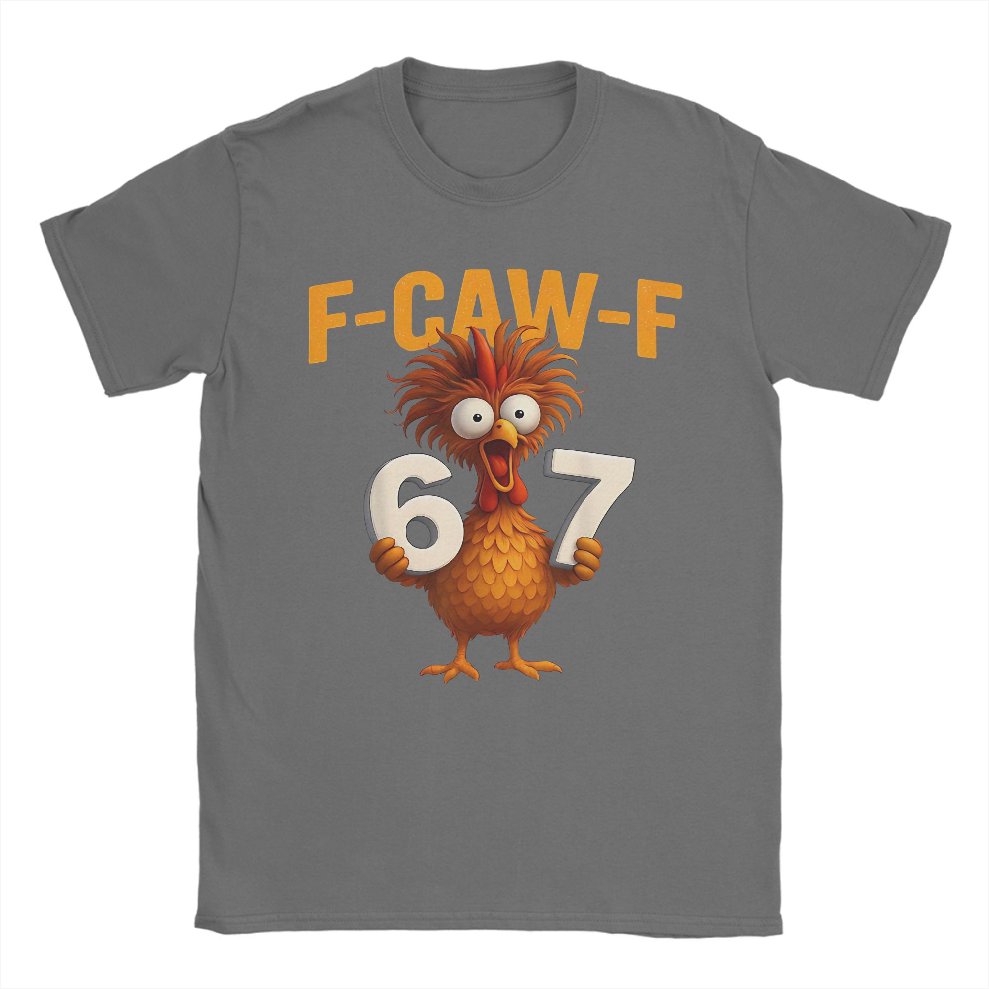 Mens Womens F-Caw-F 67 FCAWF Funny Chicken Six Seven Meme Shirt Cotton Graphic Print Tee Shirts Clothing Outfits 4XL