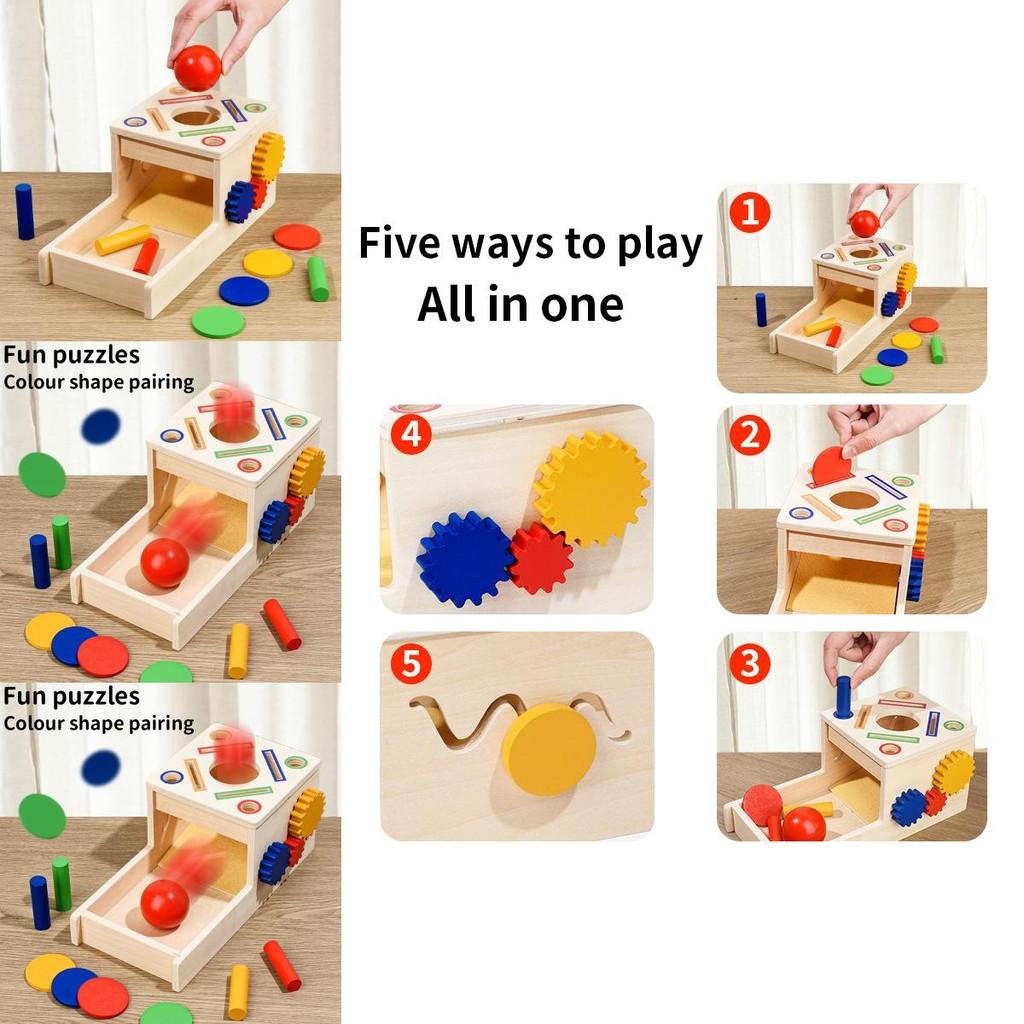 Wooden Shape Children And Color Cognition Matching Multifunctional Coin Box Toy