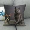 Fashionable cats and cute pet animals Digital printing short plush pillow covers for car sofa office cushion cover home goods