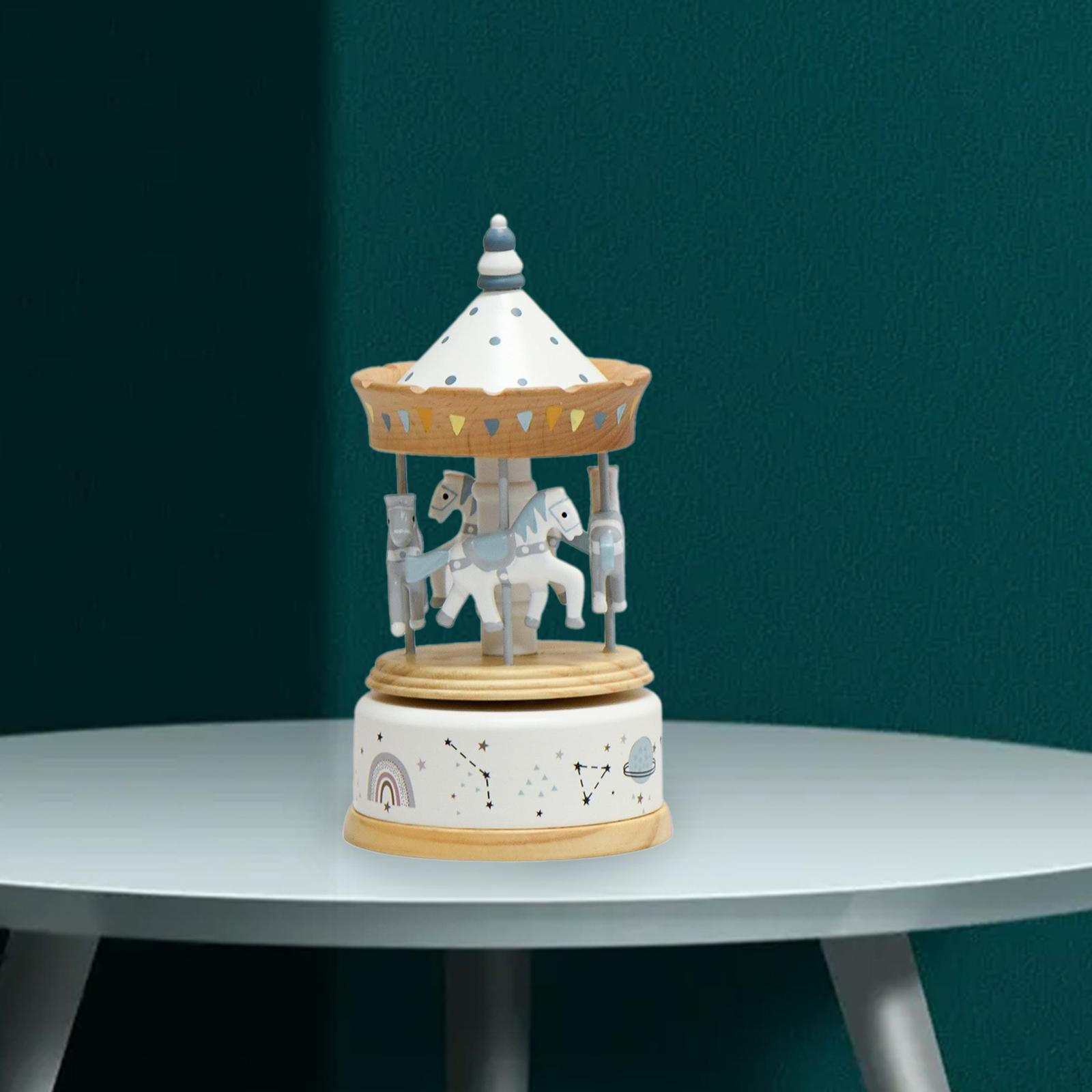 

Карусель Лошадь Музыкальная Шкатулка Декор Валентина Женщины Коллекционные Дети Часовой Механизм