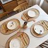 Anti-Slip Woven Oval Placemat Natural Table Mat Creative Dining Pad Restaurant