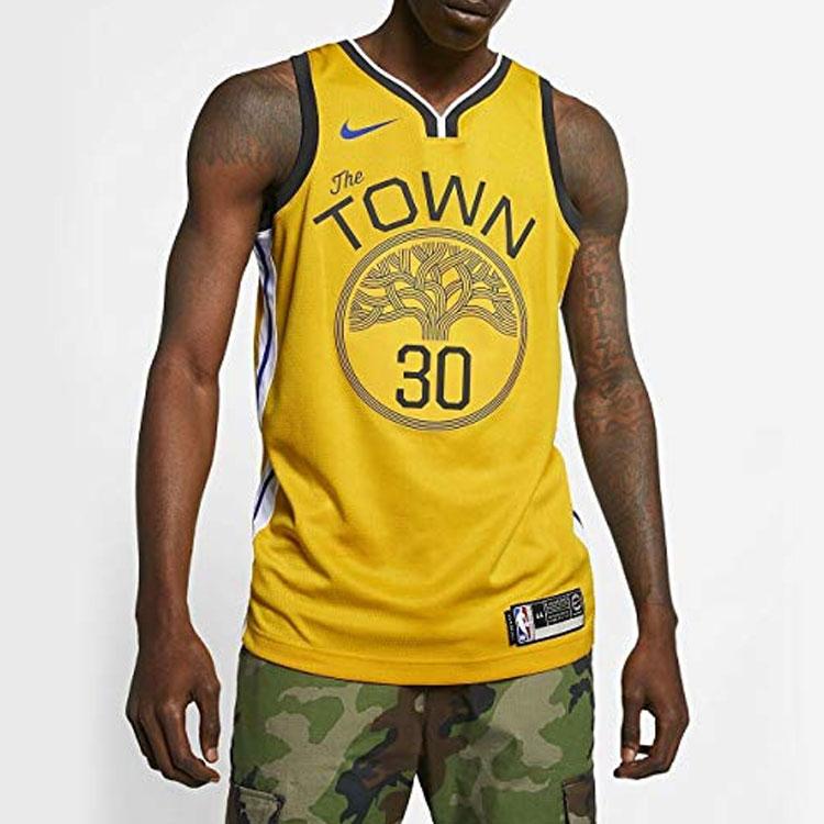 Nike NBA Earned Edition Dres Golden State Warriors Stephen Curry Pánský dres Žlutý BQ1159-731